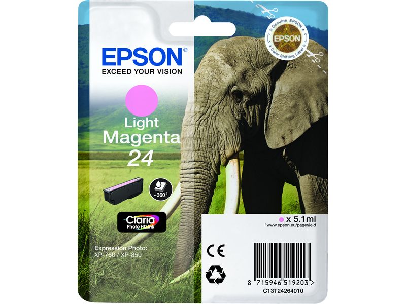Epson 24 (C13T24264012) Inktcartridge Licht-magenta