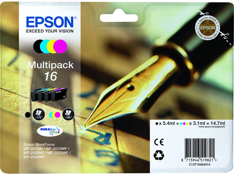 Epson 16 (C13T16264012) Inktcartridge 4-kleuren Multipack