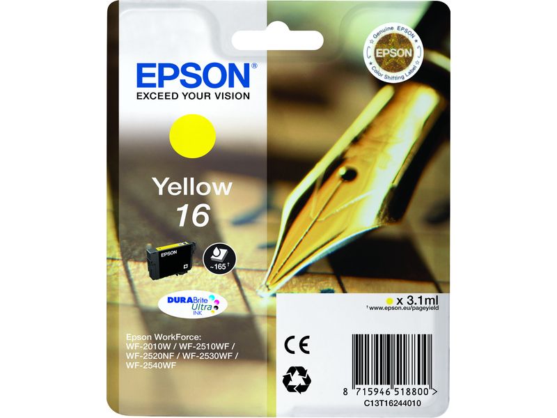 Epson 16 (C13T16244012) Inktcartridge Geel
