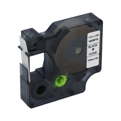 Ruban compatible Dymo 45010 (S0720500) - (12 mm) - Noir sur transparent