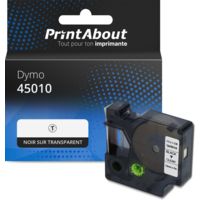 Ruban compatible Dymo 45010 (S0720500) - (12 mm) - Noir sur transparent