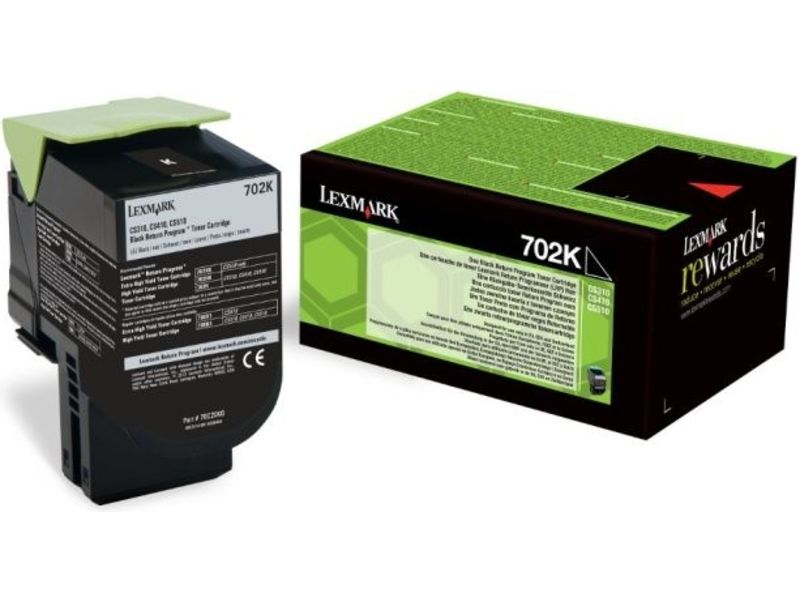 Lexmark 702K - Noir - original - cartouche de toner - pour Lexmark CS310dn, CS310n, CS410dn, CS410dtn, CS410n, CS510de, CS510dte
