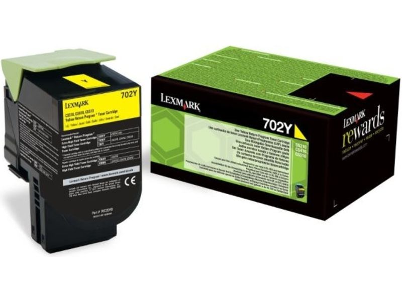 Lexmark 702Y - Jaune - original - cartouche de toner LCCP, LRP - pour Lexmark CS310dn, CS310n, CS410dn, CS410dtn, CS410n, CS510de, CS510dte