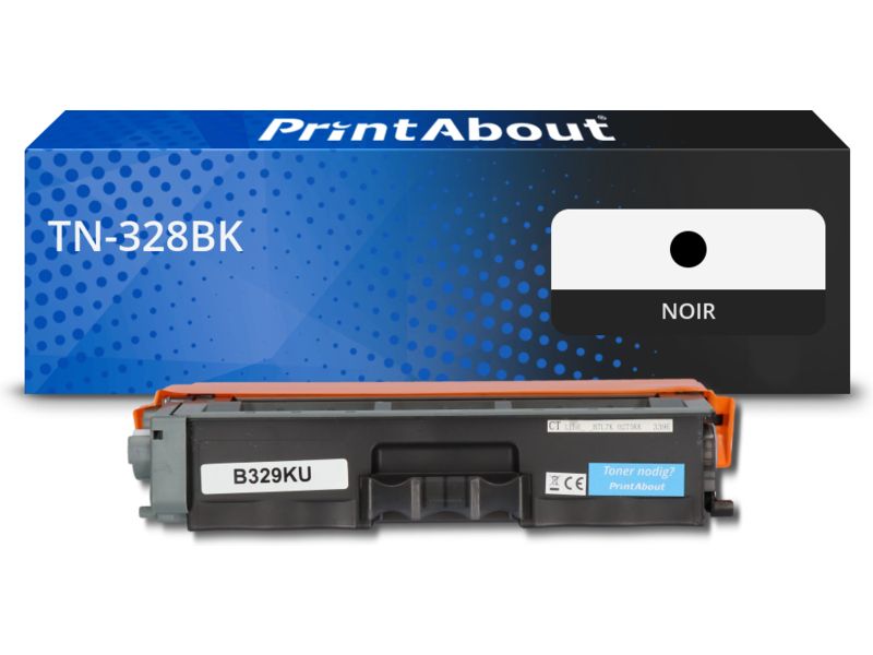 Toner compatible Brother TN-328BK - Noir - Très grande capacité