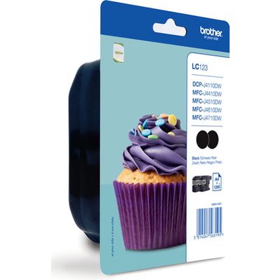 Cartouche d'encre Brother LC-123BKBP2  Noir 2x - Multipack