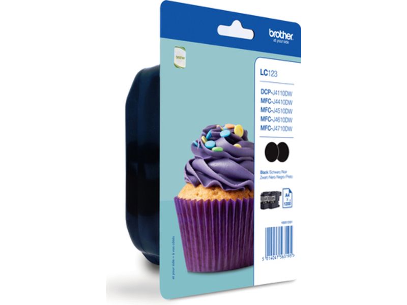 Brother LC-123BKBP2 Inktcartridge 2x Zwart - Multipack
