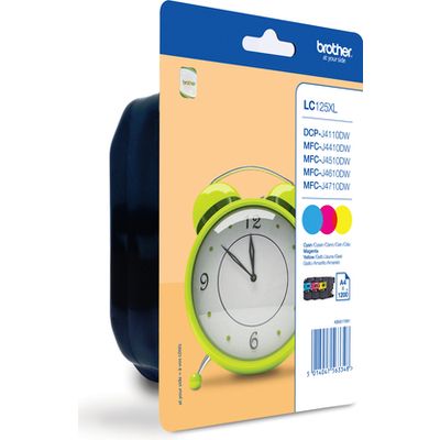 Brother LC-125XLRBWBP - 3-couleurs - Cartouche d'encre - Grande capacité - Multipack