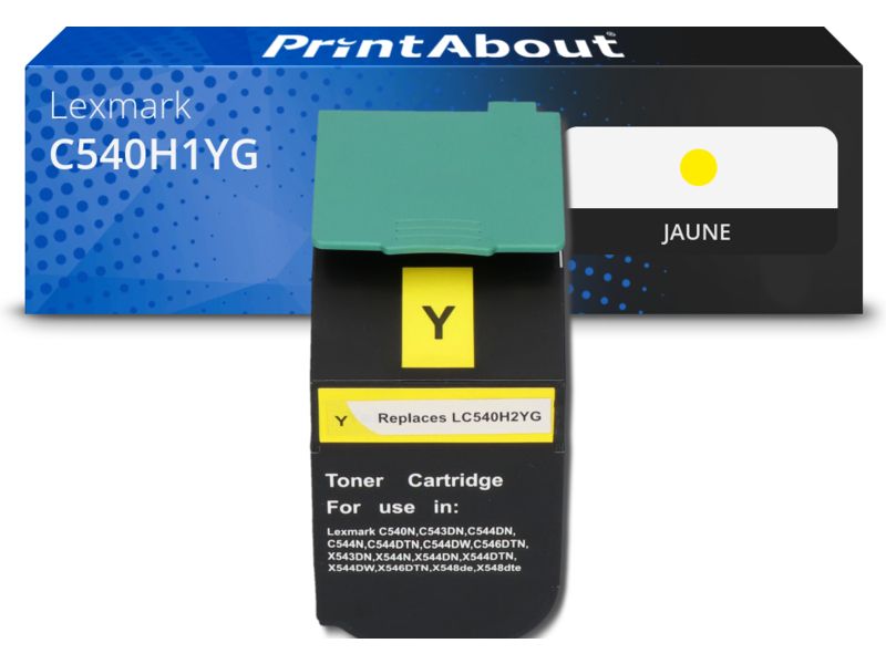 Toner compatible Lexmark C540H1YG - Jaune - Grande capacité