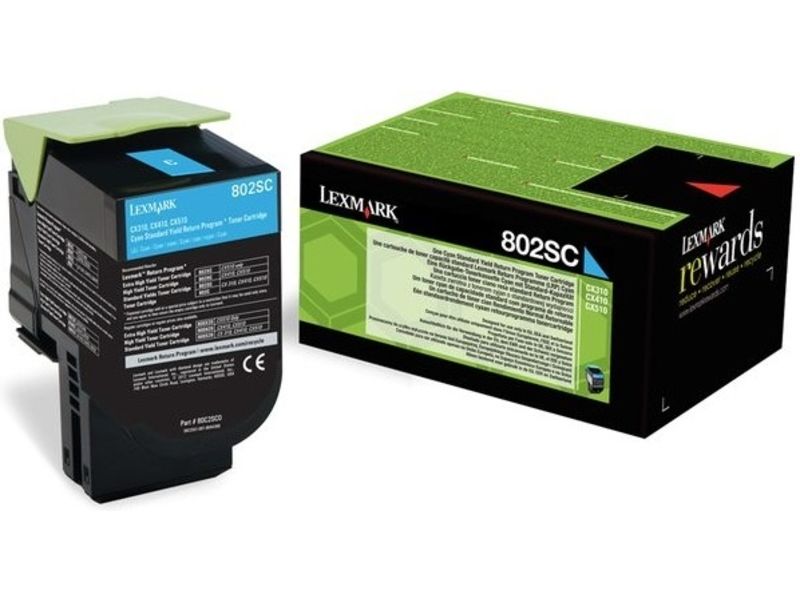 Lexmark 80C2SC0 (802SC) Toner Cyaan