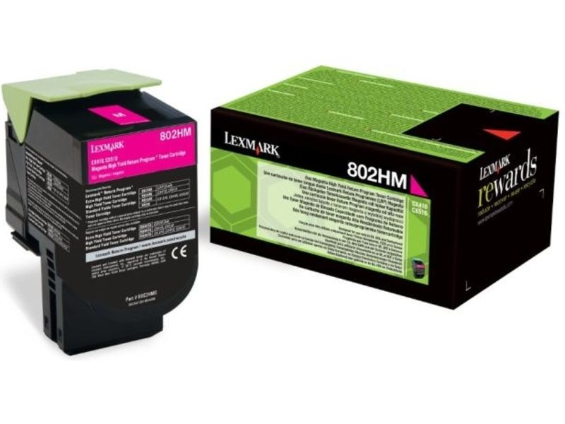 Lexmark 80C2HM0 (802HM) Toner Magenta Hoge capaciteit