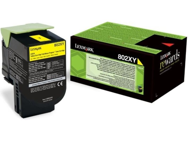 Lexmark 802XY - À rendement extrêmement élevé - jaune - original - cartouche de toner LCCP, LRP - pour Lexmark CX510de, CX510de Statoil, CX510dhe, CX510dthe