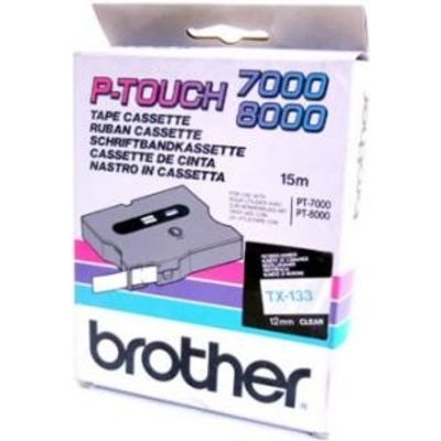 Brother TX-133 - (12 mm) - Bleu sur transparent - Ruban
