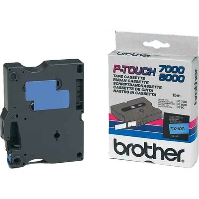 Brother TX-531 - (12 mm) - Noir sur bleu - Ruban