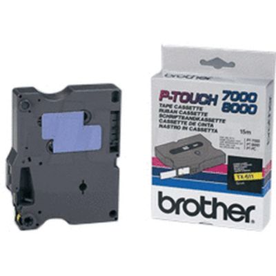 Brother TX-611 - (6 mm) - Noir sur jaune - Ruban