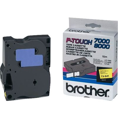 Brother TX-641 - (18 mm) - Noir sur jaune - Ruban