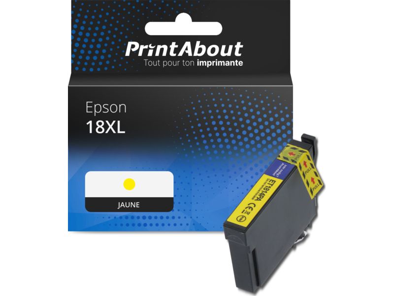 Cartouche compatible Epson 18XL (C13T18144012) - Jaune - Grande capacité