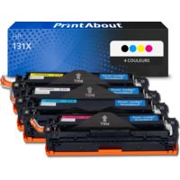 Toner compatible HP 131X (CF210X) - 4 couleurs - Grande capacité - Multipack