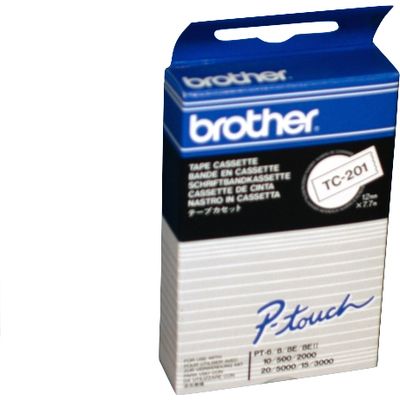 Brother TC-201 - (12 mm) - Noir sur blanc - Ruban