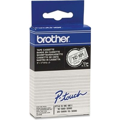 Brother TC-101 - (12 mm) - Noir sur transparent - Ruban