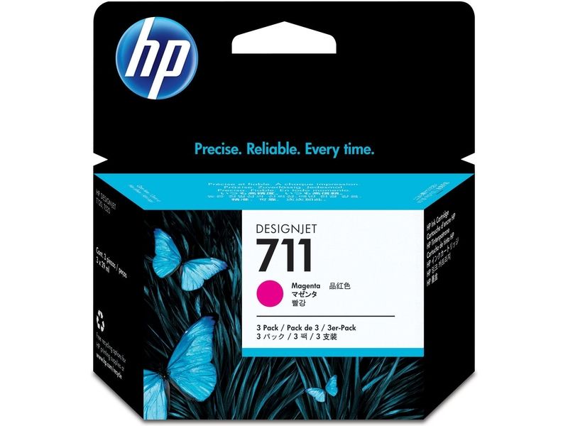 HP 711 - Pack de 3 - 29 ml - magenta - original - DesignJet - cartouche d'encre - pour DesignJet T100, T120, T120 ePrinter, T125, T130, T520, T520 ePrinter, T525, T530