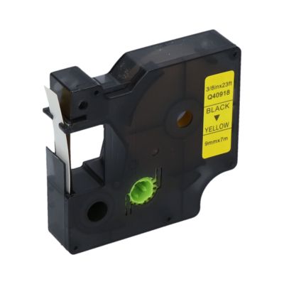 Ruban compatible Dymo 40918 (S0720730) - (9 mm) - Noir sur jaune