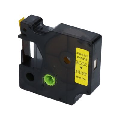 Ruban compatible Dymo 40918 (S0720730) - (9 mm) - Noir sur jaune