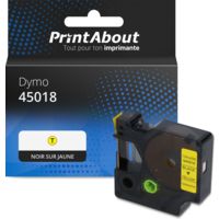 Ruban compatible Dymo 45018 (S0720580) - (12 mm) - Noir sur jaune