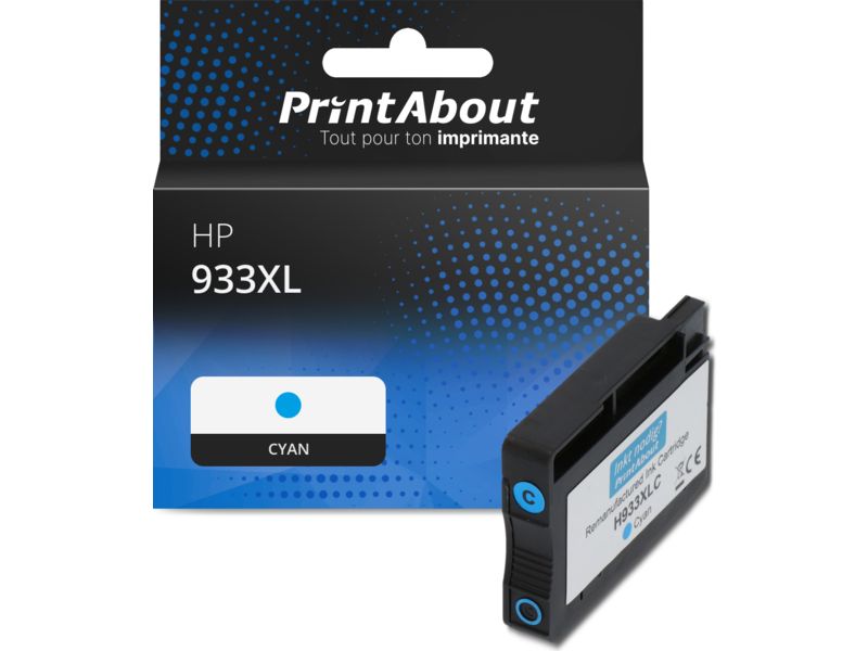 Cartouche compatible HP 933XL (CN054AE) - Cyan - Grande capacité