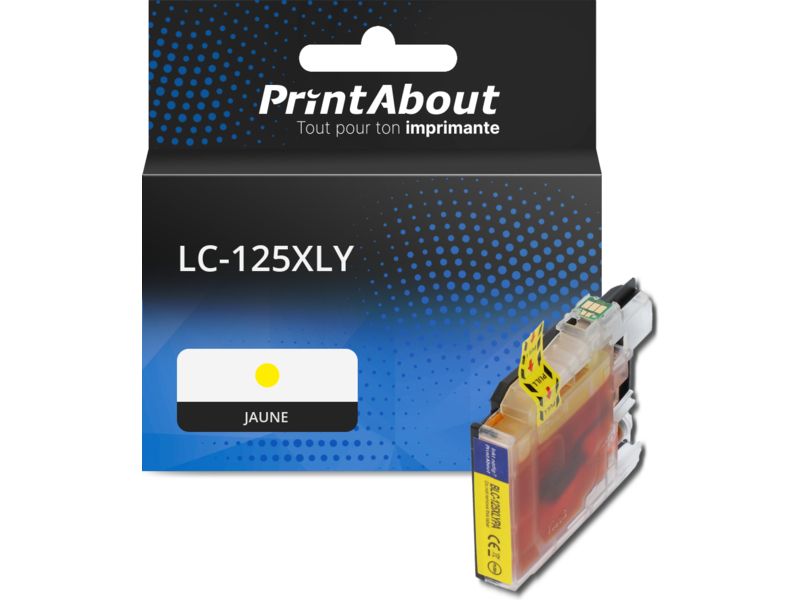 Cartouche compatible Brother LC-125XLY - Jaune - Grande capacité