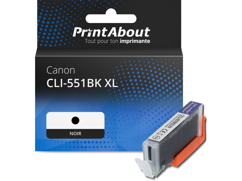 Cartouche compatible Canon CLI-551BK XL - Noir - Grande capacité