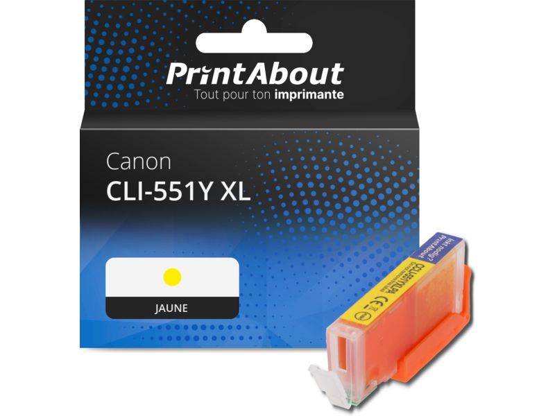 Cartouche compatible Canon CLI-551Y XL - Jaune - Grande capacité