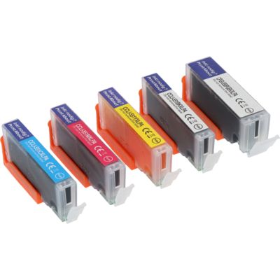 Cartouche compatible Canon PGI-550PGBK / CLI-551BK XL - 5 couleurs - Grande capacité - Multipack