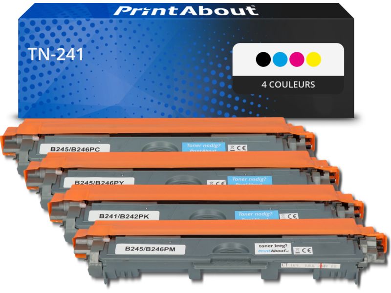 Toner compatible Brother TN-241 - 4 couleurs - Multipack