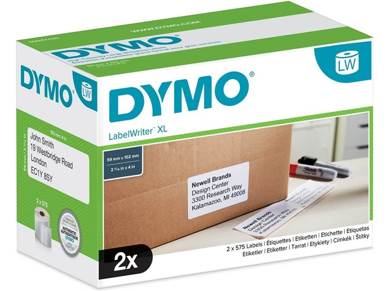 DYMO High Capacity Large Shipping Labels - Blanc - 59 x 102 mm 1150 étiquette(s) 575 étiquettes (pack de 2) - pour DYMO LabelWriter 4XL