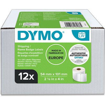 Dymo 13186 (S0722420) - (54 mm x 101 mm) 12 rouleaux - Multipack