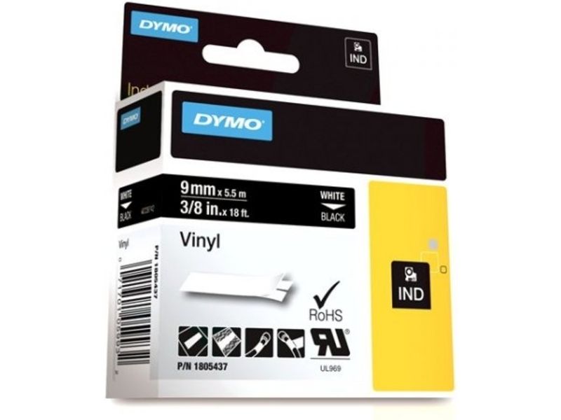 Dymo 1805437 Tape Wit op zwart (9 mm)