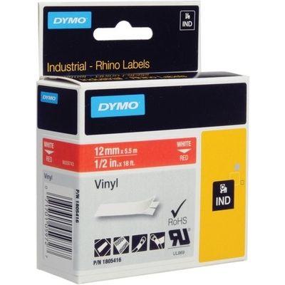 Dymo 1805416 - (12 mm) - Noir sur rouge - Ruban