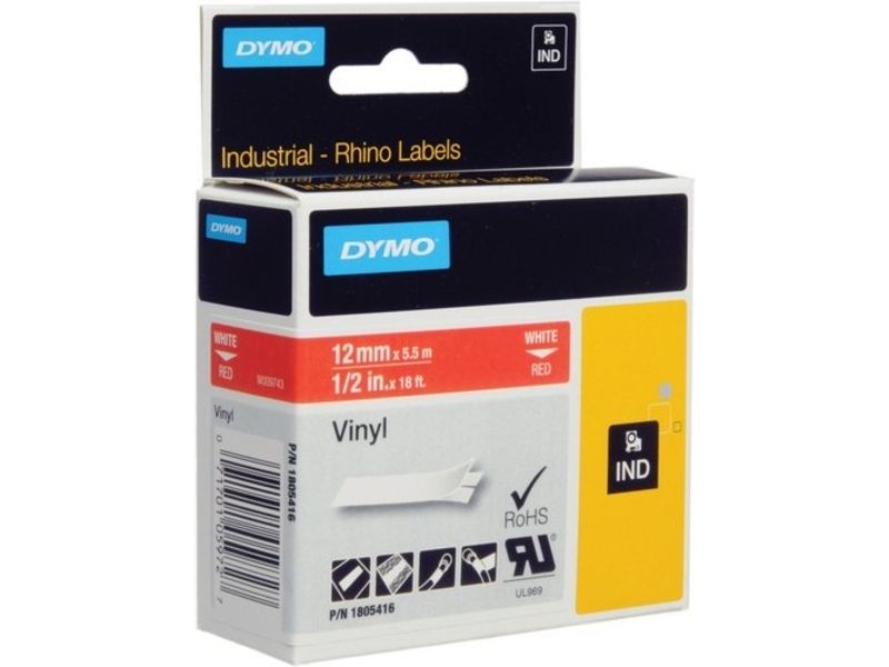 Dymo 1805416 Tape Zwart op rood (12 mm)