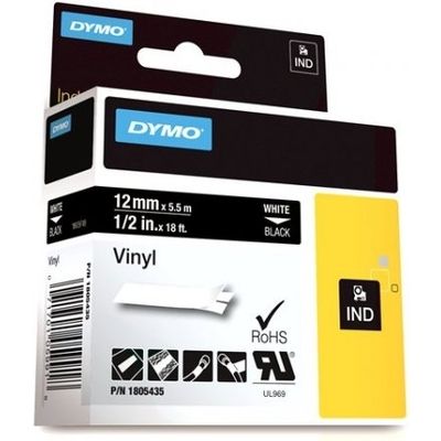 Dymo 1805435 - (12 mm) - Blanc sur noir - Ruban