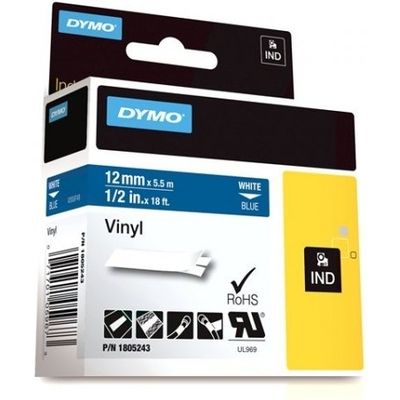 Dymo 1805243 - (12 mm) - Noir sur bleu - Ruban