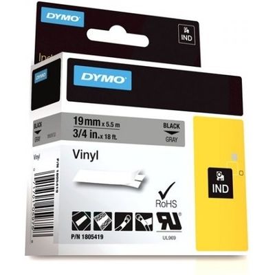 Dymo 1805419 - (19 mm) - Noir sur gris - Ruban