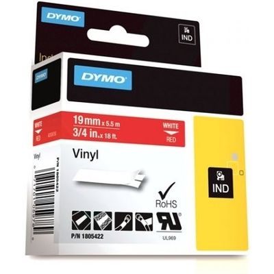 Dymo 1805422 - (19 mm) - Blanc sur rouge - Ruban