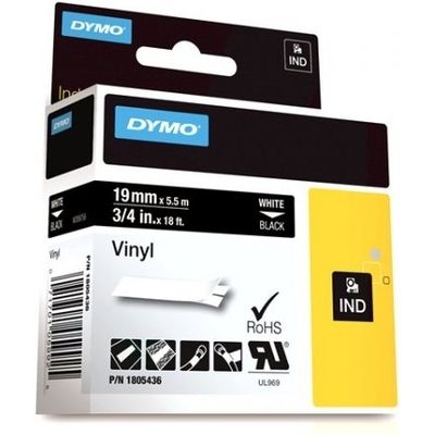 Dymo 1805436 - (19 mm) - Blanc sur noir - Ruban