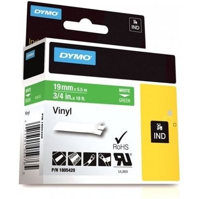 Dymo 1805420 - (19 mm) - Blanc sur vert - Ruban