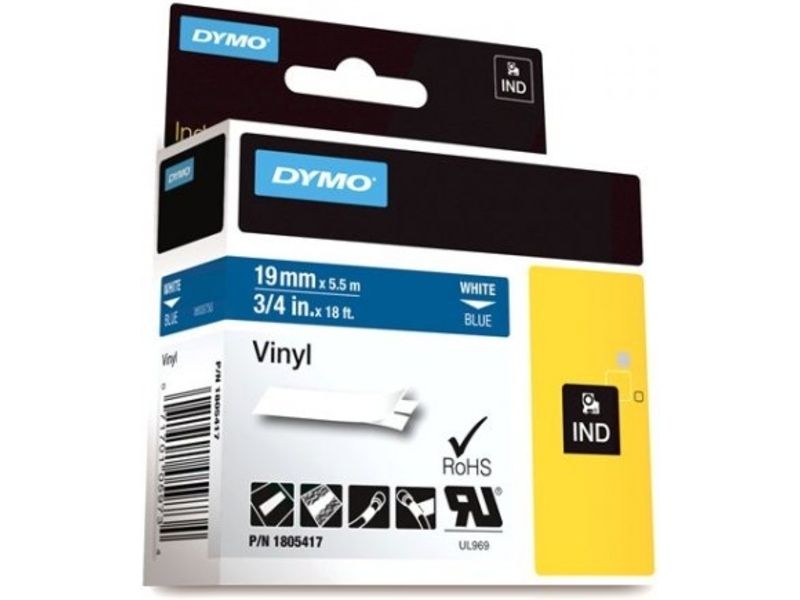 Dymo 1805417 Tape Wit op blauw (19 mm)