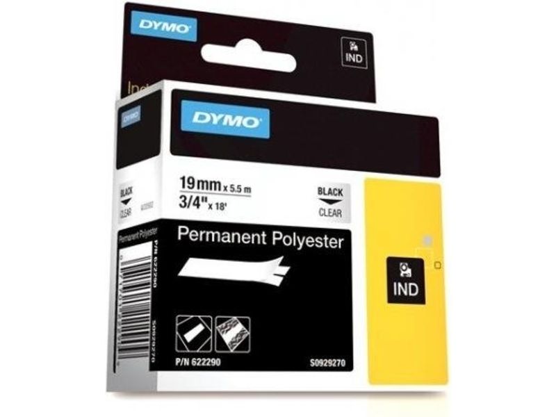 Dymo 622290 (S0929270) Tape Zwart op transparant (19 mm)
