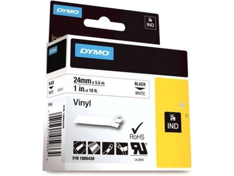 Dymo 1805430 Tape Zwart op wit (24 mm)