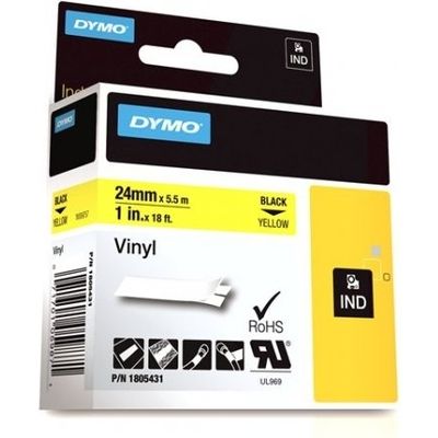 Dymo 1805431 - (24 mm x 24 mm) - Noir sur jaune - Ruban