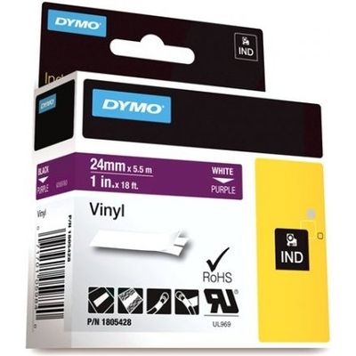 Dymo 1805428 - (24 mm x 24 mm) - Noir sur violet - Ruban
