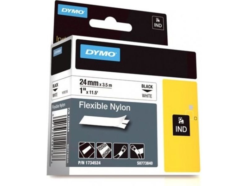 Dymo 1734524 (S0773840) Tape Zwart op wit (24 mm)